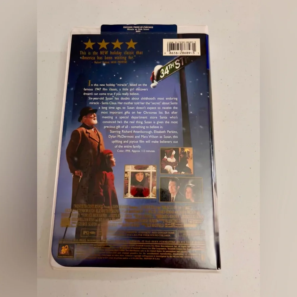 Miracle on 34th Street Christmas VHS Movie